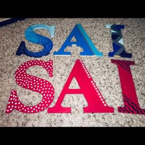 Hand painted wooden letters